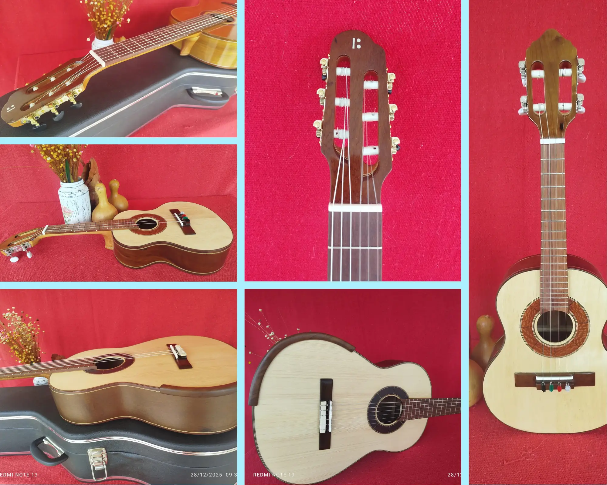 vitrine com Instrumentos artesanais de cordas produzidos pela Luthieria Baratieri